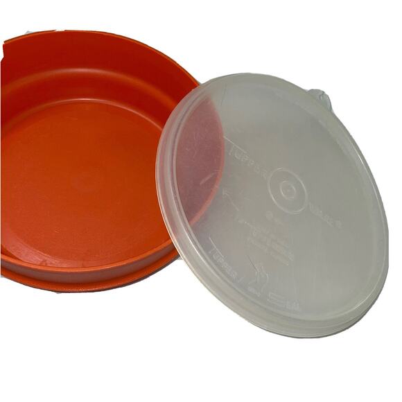 Tupperware Cereal Bowls Lids Set x2 Stackable Harvest Orange Yellow 1356 Vintage - Picture 7 of 15